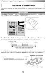 Fostex MR-8HD Multitracker Recorder OWNER’S MANUAL