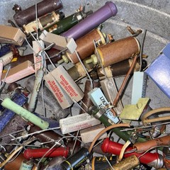 Bulk Vintage Capacitor Resistor Lot Sprague CUB Allen Bradley Tubes Untested