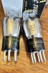 Pair Type VT 37 ST Bottle Globe Black Plate Power Tubes Sylvania SC251A SC966P