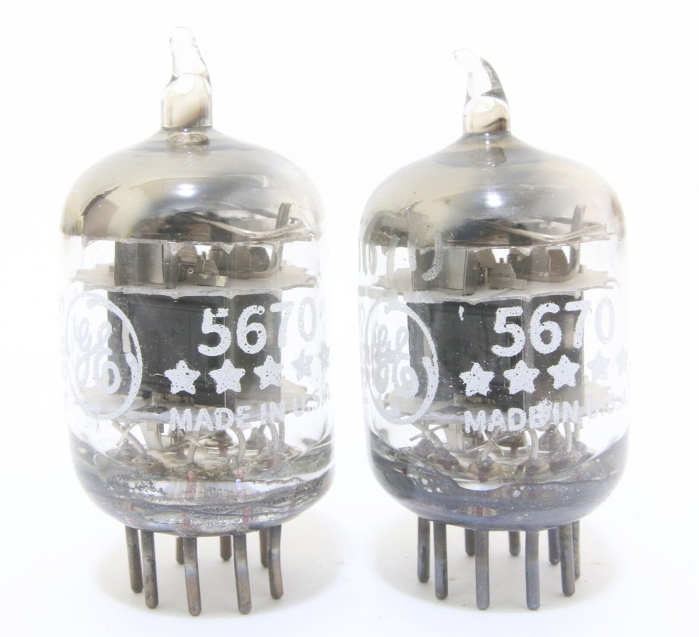 Match 1 Pair GE 5670 5 STAR 3 mica SQ getter TUBES = 2C51 396A Western Electric