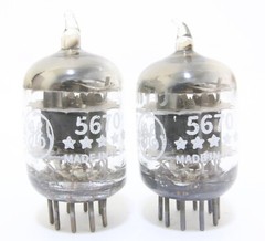 Match 1 Pair GE 5670 5 STAR 3 mica SQ getter TUBES = 2C51 396A Western Electric