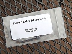 Belt Kit for Pioneer H-R99 or H-R100 8 Track Tape Deck Player Recorder