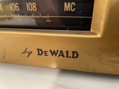 Vintage DeWald Tube Radio Receiver AM FM AFC 7-Tube L-803 A Powers On/Lights Up