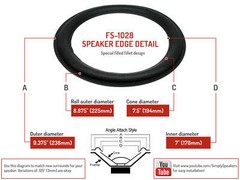 Genesis 2, 3, 4, 33, 110, 210, 44 10″ Foam Speaker Repair Kit FSK-1028 (PAIR)