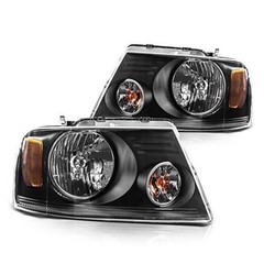 Headlight Assembly Black Housing Replacement Black-Amber/2004-2008 F150