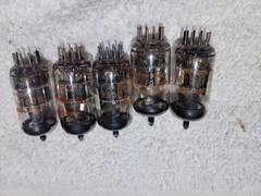 (5) Amperex 6DJ8 Tubes Dimple Disc Getter ALL TEST STRONG