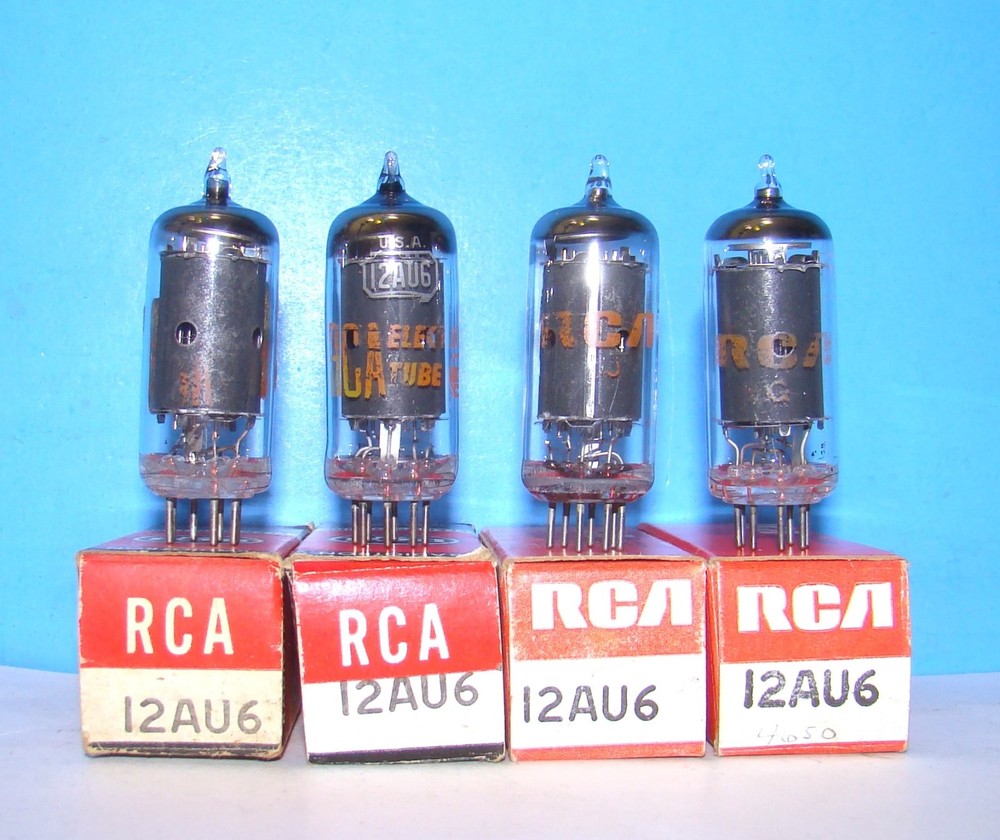 12AU6 NOS 1960s RCA radio audio amplifier vacuum tubes 4 valves tested HF94