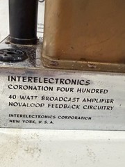 Interelectronics Coronation Four Hundred Tube Mono Block Power Amp W Consolette