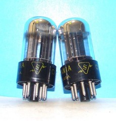 6SN7GTB Sylvania radio audio amplifier vacuum tubes 2 valves tested 6SN7GT 6SN7