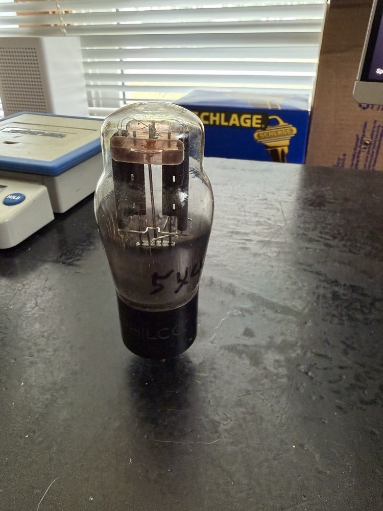 One strong tested Philco engraved base 5X4G vacuum tube