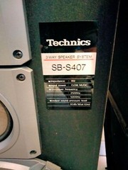 Vintage Pair Technics SB-S407 3 Way 150 Watts Hi-Fi Speakers Tan Cabinet W/Grill