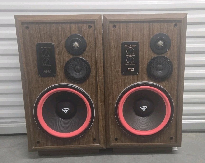 Cerwin Vega AT-12 Speakers Pair | Refoamed Woofers | Original Grills | Fully Wor