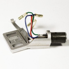 Silver Angle ADC Type Headshell for Straight Tonearm Turntable w/ Cables Used