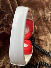 Vtg Zenith Headphones space age MCM White Red cord Japan