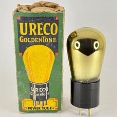 (1) Tested Ureco 112 Tube Goldentone Gold Glass Type 12 Radio Tube Vacuum Tube