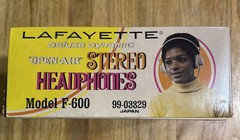 Rare – Vintage Lafayette Deluxe Dynamic Open Air Stereo Headphones F-600 New 🎧