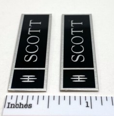Scott S10 Speaker Badge Logo Emblem Custom Aluminum Pair