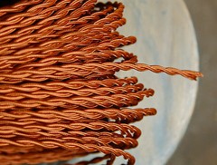 8′ Twisted Cloth Covered Wire & Plug, Vintage Light Rewire Kit, Lamp Cord, rayon