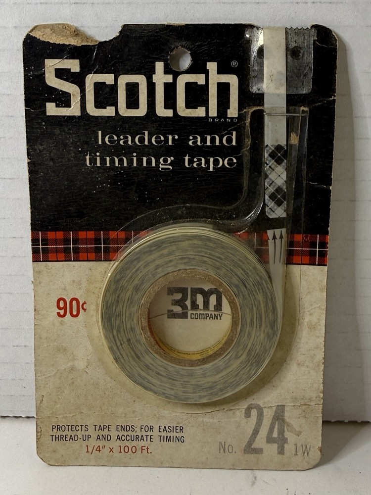 Scotch Brand Leader and Timing Tape 100 ft. 3M Cat. No. 24w-1/4-100 USED