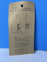 Vtg ARCHER 120VAC DPDT Plug-In Relay #275-217 Radio Shack Tandy NEW NOS FS