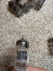 Pair Vintage Brimar 12AT7 ECC81 Grey Plate Square Getter Valves Used Tested Nos+