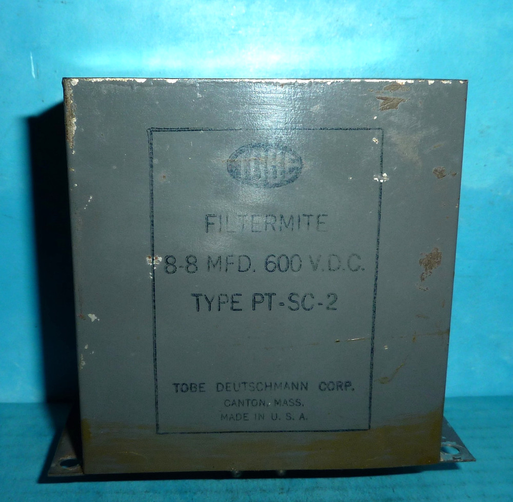 Tobe Filtermite Plug-In Capacitor 8/8uf@600VDC UX4 Socket
