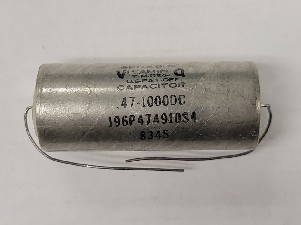 Sprague .47 uF 1000v Axial Capacitor 196P Vitamin Q Tone Audio Amp PIO