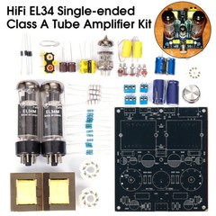 HiFi EL34 Vacuum Tube Amplifier Class A Single-ended Stereo Audio Amp DIY Kit