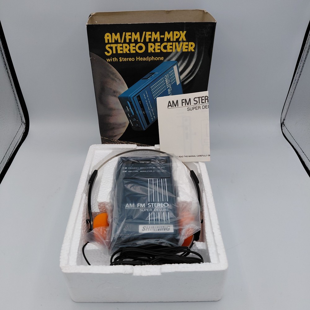 Vintage Shinning Super Deluxe Stereo Headphone New in Box