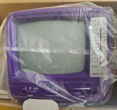 SPECTRA 5″ Black & White AC/DC/12v Portable TV with AM/FM Radio – New Old Stock