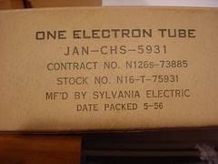 NOS Sylvania Electric 5931 ELECTRON TUBE JAN-CHS-5931 1950’s-60’s