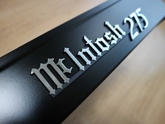 McINTOSH MC275 BLACK+BRUSHED LOGO EMBLEM LABEL BADGE – New Reproduction for DIY