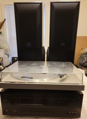 VTG PIONEER BUNDLE-PL-100 TURNTABLE/2 TALL CS-H305 SPEAKERS/VSX-D509S RECIEVER