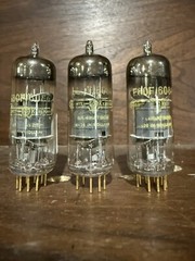 Lot Of 3 Amperex 6084/E80F Gold Pin Tubes Holland Test NOS