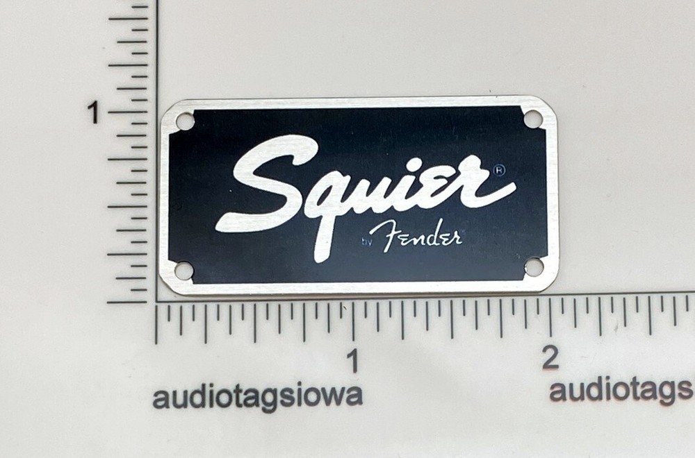 Squire by Fender Logo for Amp or Case Badge Custom Made Silver Aluminum