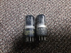 Pair Mixed 6V6GT / Dark Glass Vintage Radio Tube Guitar Audio Amp Tested