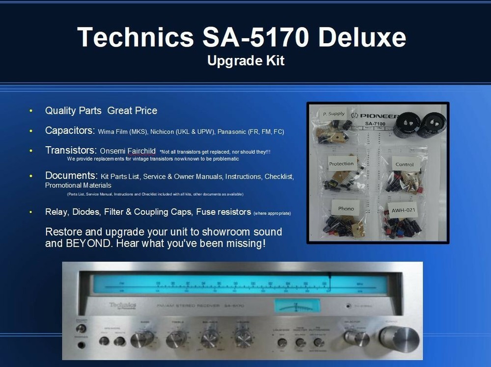 Technics SA-5170 Receiver Deluxe Upgrade Kit Genuine Parts Restoration