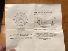 Shure 61-7719 Dynamic Microphone Data Sheet OMNIDIRECTIONAL VINTAGE ORIGINAL-OEM