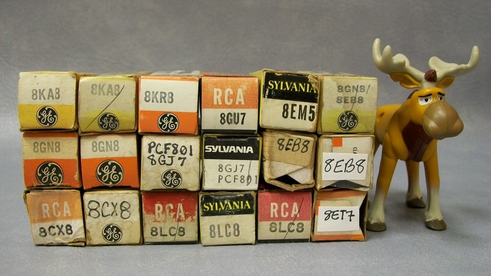 8CX8 8ET7 8EB8 8EM5 8GN8 8GU7 8KA8 8KR8 8LC8 8GJ7 PCF801 Vacuum Tubes Lot of 18