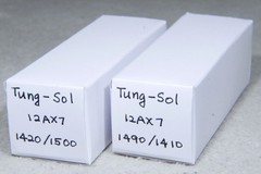 Matched Pair Tung-Sol 12AX7/ECC83 Long Plate Square Getter USA Strong