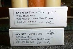Pair RCA Grey/Black Plate 6v6 GTA Power Tubes 7/15 on the Orange Tester