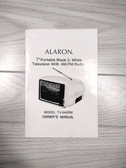Alaron Portable 7″ Black And White TV With AM/FM Radio Incl Car Adapter TV-646RW