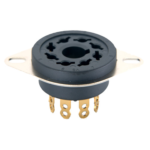 Belton Gold Plated, Audiophile Grade, 8 Pin Octal Chassis Mount Socket