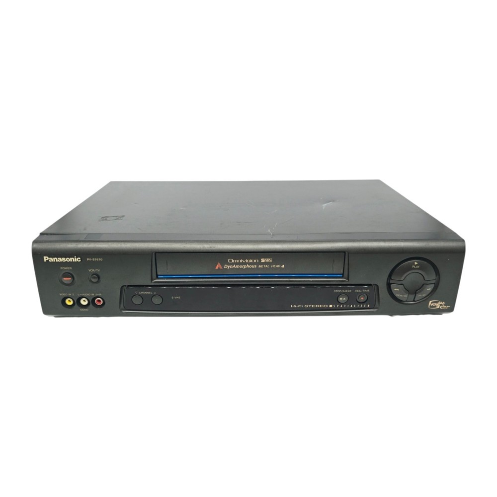 Panasonic PV-S7670 S-VHS Player Recorder 4-Head Hi-Fi VCR Blue Line No Remote