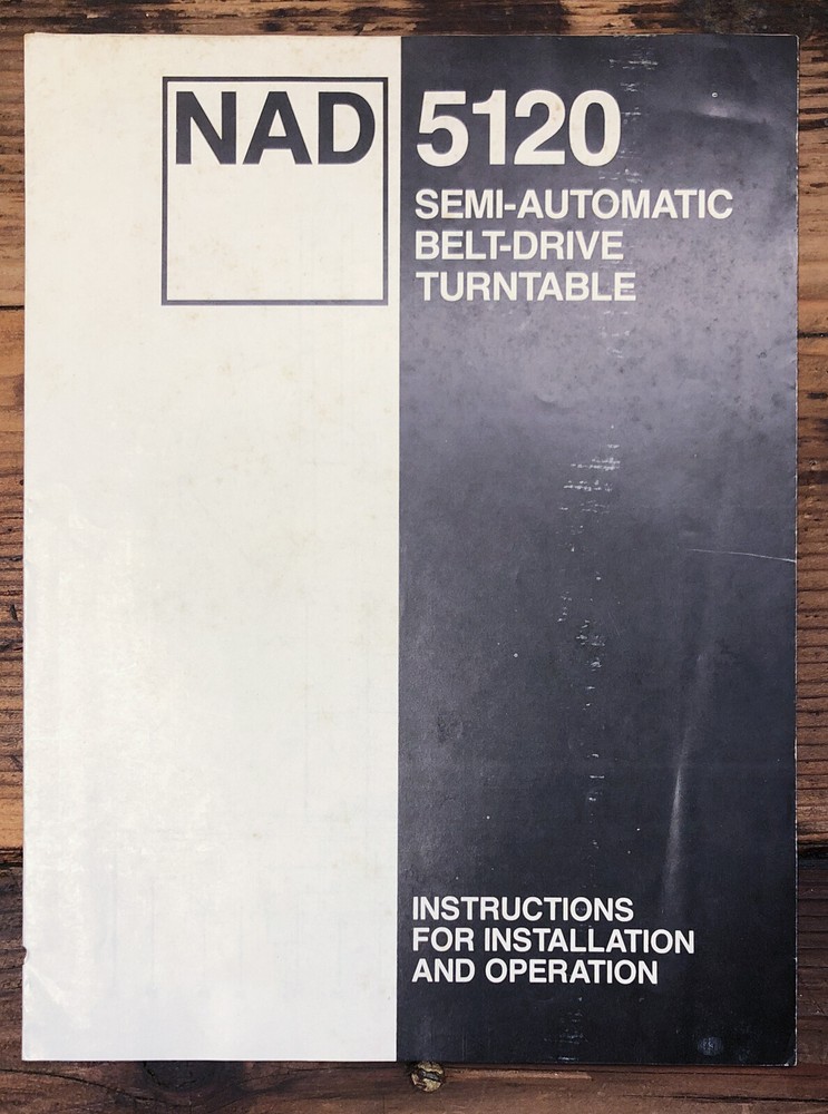 NAD Model 5120 Record Player / Turntable Owner / User Manual *Original* #2