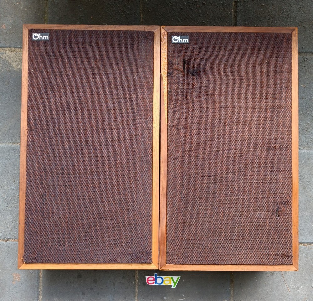 2 PC SET Ohm Model D Elctrodynanic Vintage Speakers Ohm Walsh WALNUT FINISH READ