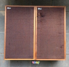 2 PC SET Ohm Model D Elctrodynanic Vintage Speakers Ohm Walsh WALNUT FINISH READ