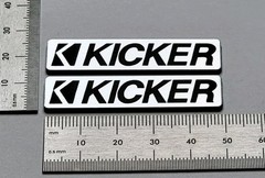 Kicker Speaker Badge Logo Emblem 2″ Brushed Silver Pair Custom Made