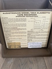 Vintage 1970s Audiotronics Analog Tape Recorder Cassette Deck Model 130A