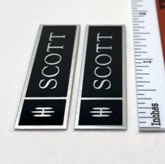 Scott S10 Speaker Badge Logo Emblem Custom Aluminum Pair